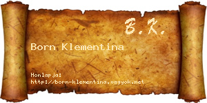 Born Klementina névjegykártya